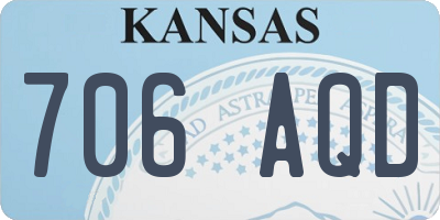 KS license plate 706AQD