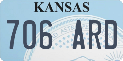 KS license plate 706ARD
