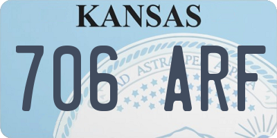 KS license plate 706ARF