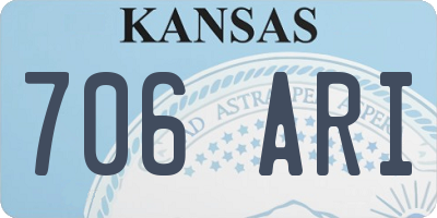 KS license plate 706ARI