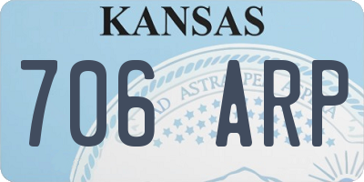 KS license plate 706ARP