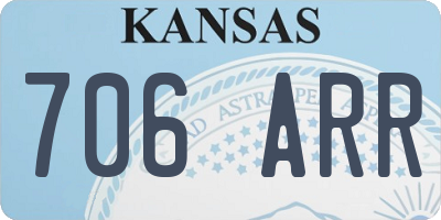 KS license plate 706ARR