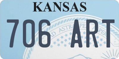 KS license plate 706ART