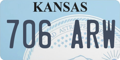 KS license plate 706ARW