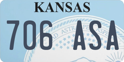 KS license plate 706ASA