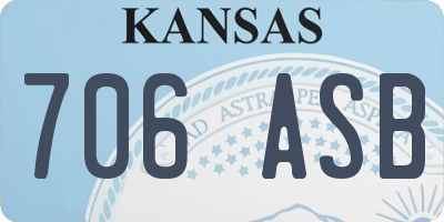 KS license plate 706ASB