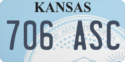 KS license plate 706ASC