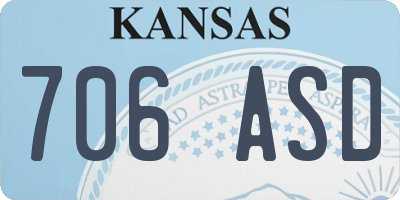 KS license plate 706ASD