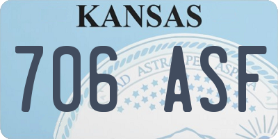 KS license plate 706ASF