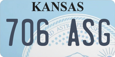 KS license plate 706ASG