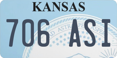 KS license plate 706ASI