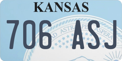 KS license plate 706ASJ