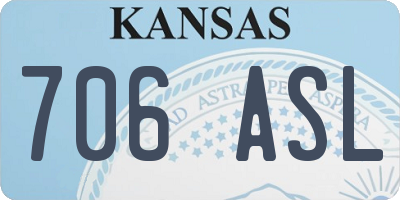 KS license plate 706ASL