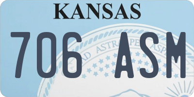 KS license plate 706ASM