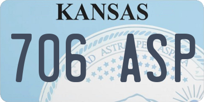 KS license plate 706ASP