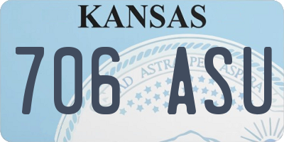 KS license plate 706ASU