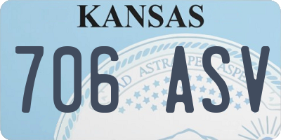 KS license plate 706ASV