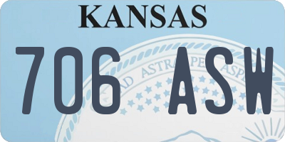 KS license plate 706ASW