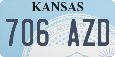 KS license plate 706AZD