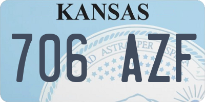 KS license plate 706AZF
