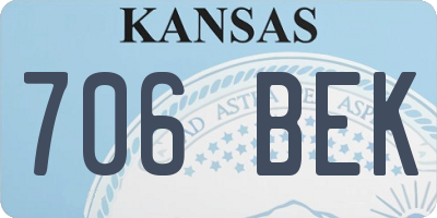 KS license plate 706BEK