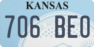 KS license plate 706BEO