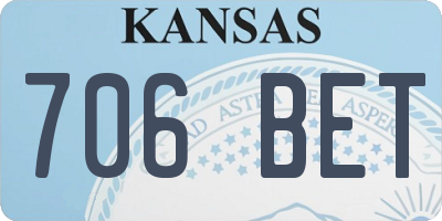 KS license plate 706BET