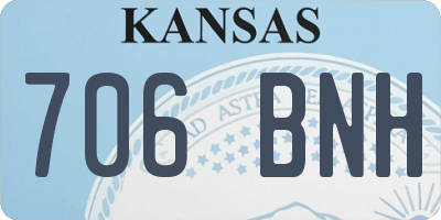 KS license plate 706BNH