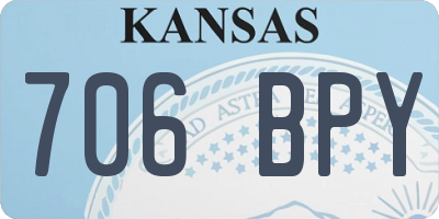 KS license plate 706BPY