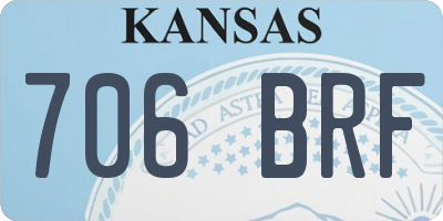KS license plate 706BRF