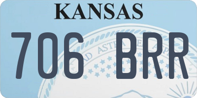 KS license plate 706BRR