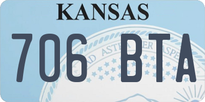 KS license plate 706BTA