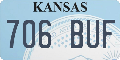 KS license plate 706BUF