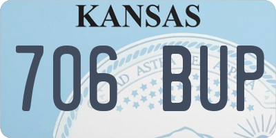 KS license plate 706BUP