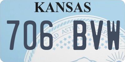 KS license plate 706BVW