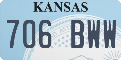 KS license plate 706BWW