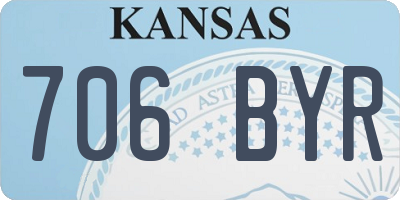 KS license plate 706BYR