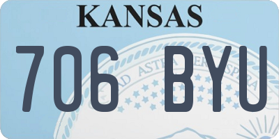 KS license plate 706BYU