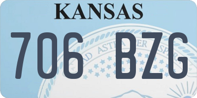 KS license plate 706BZG