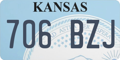 KS license plate 706BZJ