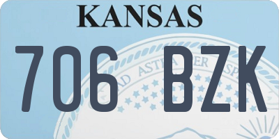 KS license plate 706BZK