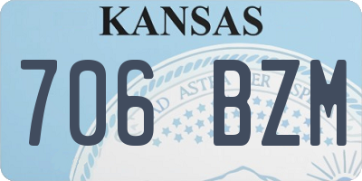 KS license plate 706BZM