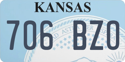 KS license plate 706BZO