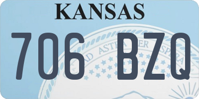 KS license plate 706BZQ