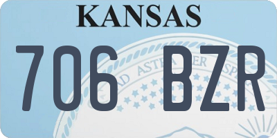 KS license plate 706BZR