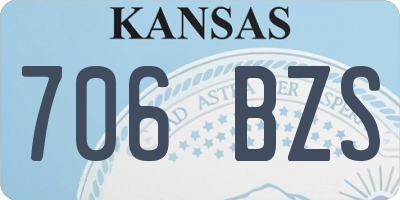 KS license plate 706BZS