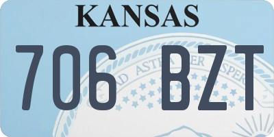 KS license plate 706BZT