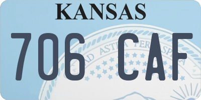 KS license plate 706CAF