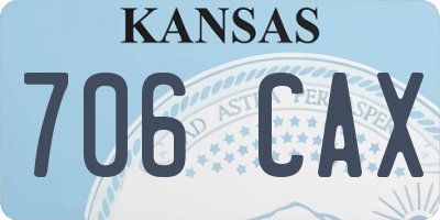 KS license plate 706CAX