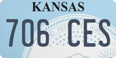 KS license plate 706CES